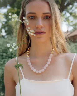 CRYSTAL PEARL HALSKÆDE – ROSENKVARTS<Randers New